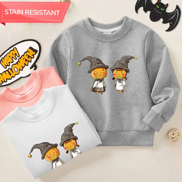 【12M-9Y】Unisex Kids Cotton Stain Resistant Halloween Print Long Sleeve Sweatshirt - Popopieshop.com 