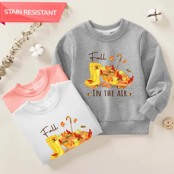 【12M-9Y】Unisex Kids Cotton Stain Resistant Leaf Print Long Sleeve Sweatshirt - Popopieshop.com 