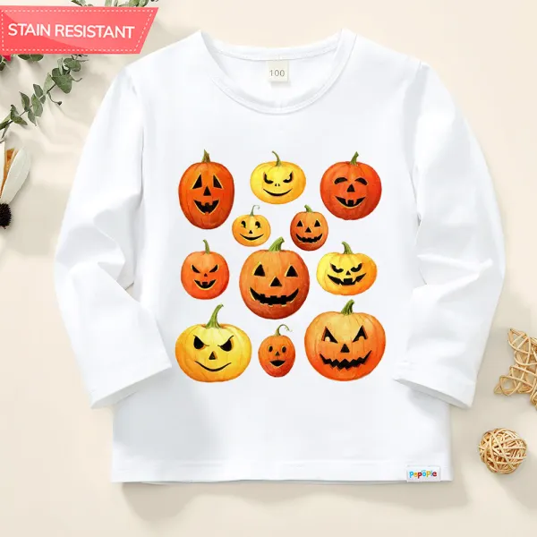 【12M-9Y】Toddler Kid Halloween Print Cotton Stain Resistant Long Sleeve T-shirt - Popopieshop.com 