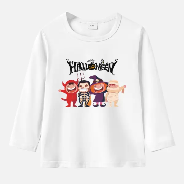 【12M-9Y】Toddler Kid Halloween Print Cotton Stain Resistant Long Sleeve T-shirt Only $14.99 - Popopieshop.com 