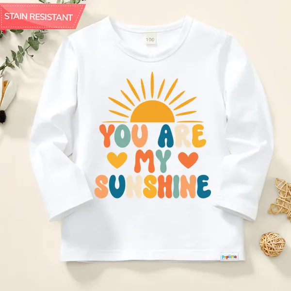 【12M-9Y】Unisex Kids Cotton Stain Resistant Letter Print Long Sleeve Tee - Popopieshop.com 