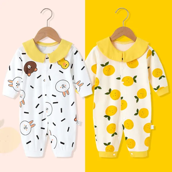 【6M-24M】Baby Cute Cartoon Print Long-sleeved Romper - Popopieshop.com 