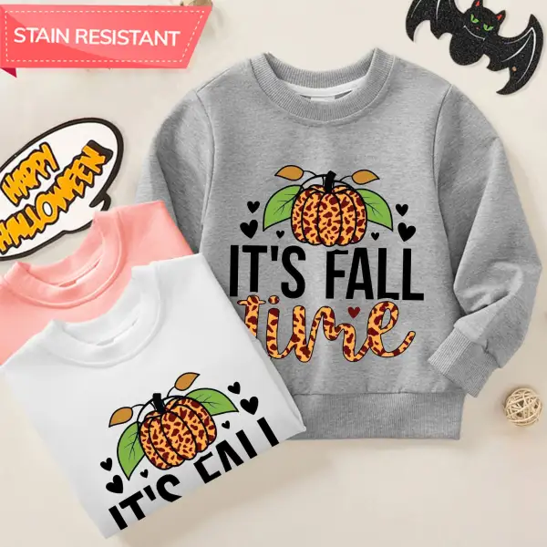 【12M-9Y】Unisex Cotton Stain Resistant Halloween Pumpkin Print Long Sleeve Sweatshirt - Popopieshop.com 