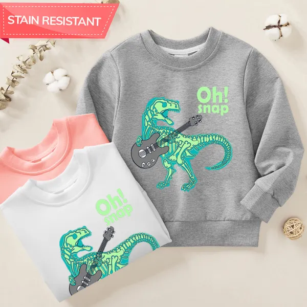 【12M-9Y】Boys Dinosaur Print Cotton Stain Resistant Long Sleeve Sweatshirt - Popopieshop.com 