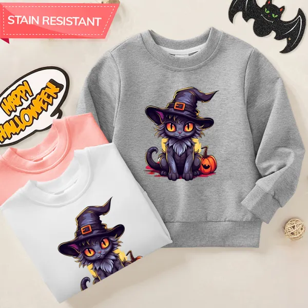 【12M-9Y】Unisex Kids Cotton Stain Resistant Halloween Print Long Sleeve Sweatshirt - Popopieshop.com 