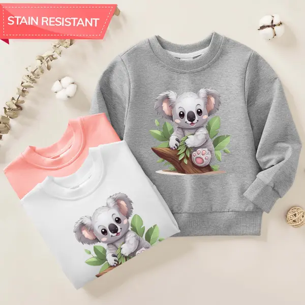 【12M-9Y】Unisex Kids Cotton Stain Resistant Koala Print Long Sleeve Sweatshirt - Popopieshop.com 