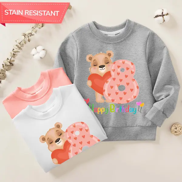 【12M-9Y】Unisex Kids Cotton Stain Resistant Birthday Print Long Sleeve Sweatshirt - Popopieshop.com 