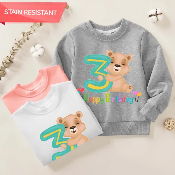 【12M-9Y】Unisex Kids Cotton Stain Resistant Birthday Print Long Sleeve Sweatshirt - Popopieshop.com 