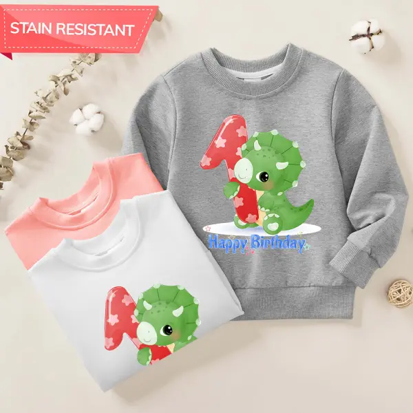 【12M-9Y】Unisex Kids Cotton Stain Resistant Birthday Print Long Sleeve Sweatshirt - Popopieshop.com 