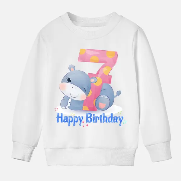 【12M-9Y】Unisex Kids Cotton Stain Resistant Birthday Print Long Sleeve Sweatshirt - Popopieshop.com 