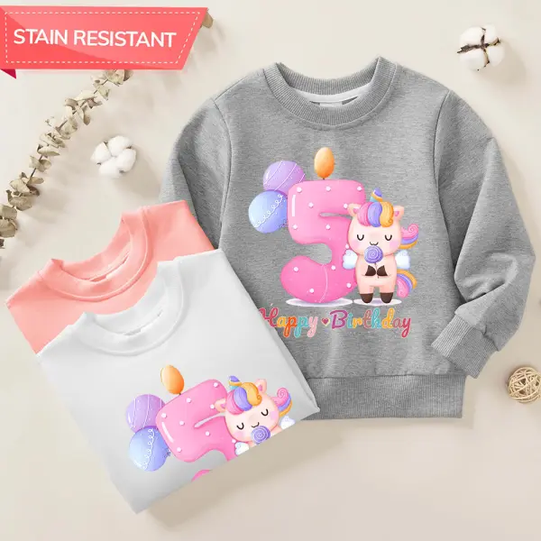 【12M-9Y】Unisex Kids Cotton Stain Resistant Birthday Print Long Sleeve Sweatshirt - Popopieshop.com 