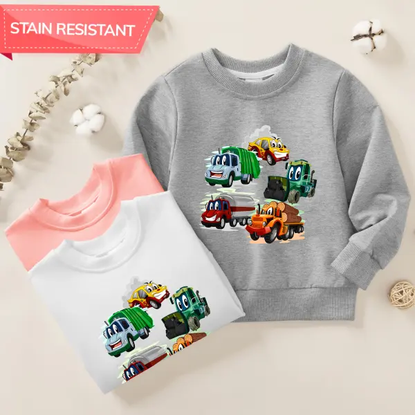【12M-9Y】Boy Car Print Cotton Stain Resistant Long Sleeve Sweatshirt - Popopieshop.com 