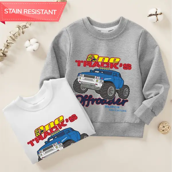 【12M-9Y】Boy Cotton Stain Resistant Car Print Long Sleeve Sweatshirt - Popopieshop.com 