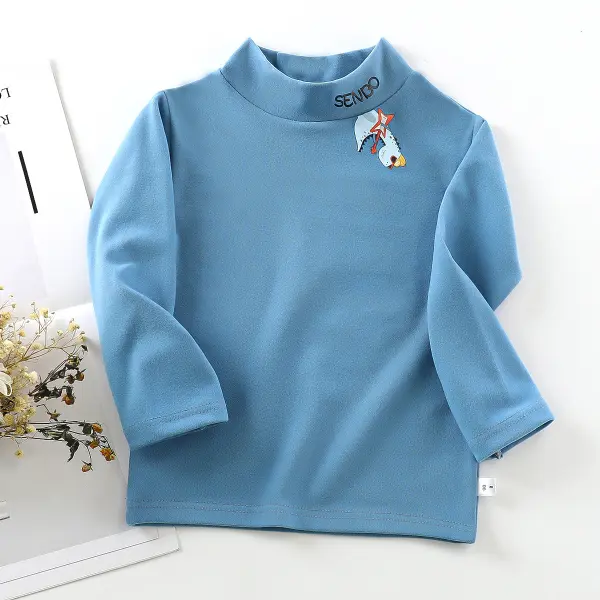 【12M-10Y】Unisex Casual Keep Warm Cartoon Print Multicolor Long Sleeve T-shirt - Popopieshop.com 