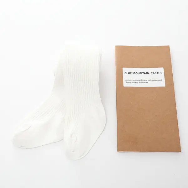 【12M-5Y】Girl Cotton Solid Color Pitch Strip Candy Color Pantyhose - Popopieshop.com 