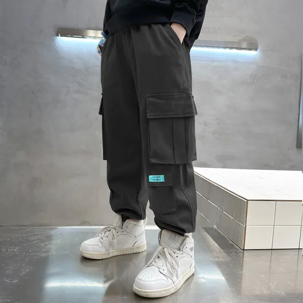 【3Y-12Y】Boys Casual Solid Color Pants - Popopieshop.com 