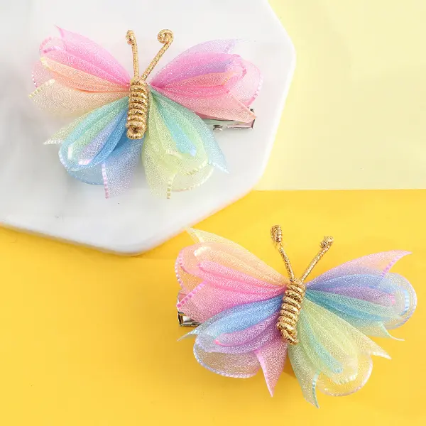 2-piece Girls Sweet Butterfly Styled Hair Clips Set - Popopieshop.com 