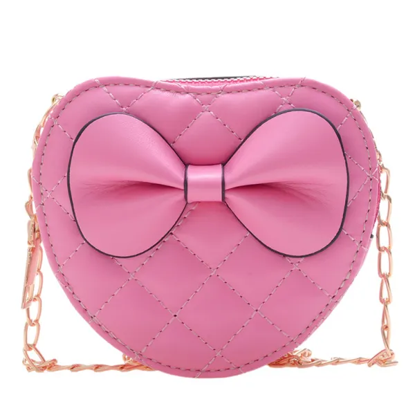 Girls Cute Bow Design Faux Leather Quilted Bag - Popopieshop.com 
