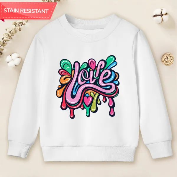 【12M-9Y】Kids Casual Letter Print Cotton Stain Resistant Long Sleeve Sweatshirt - Popopieshop.com 