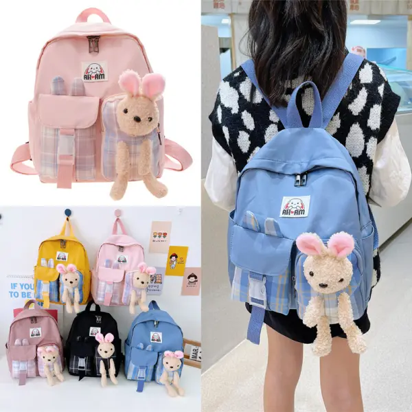 Girls Bunny Pattern Backpack - Popopieshop.com 