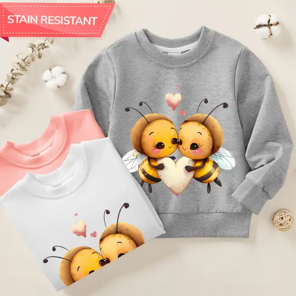 【12M-9Y】Unisex Cotton Stain Resistant little Bee Print Long Sleeve Sweatshirt - Popopieshop.com 