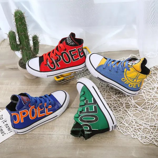 Boys Letter Print Canvas Shoes - 5110 - Popopieshop.com 