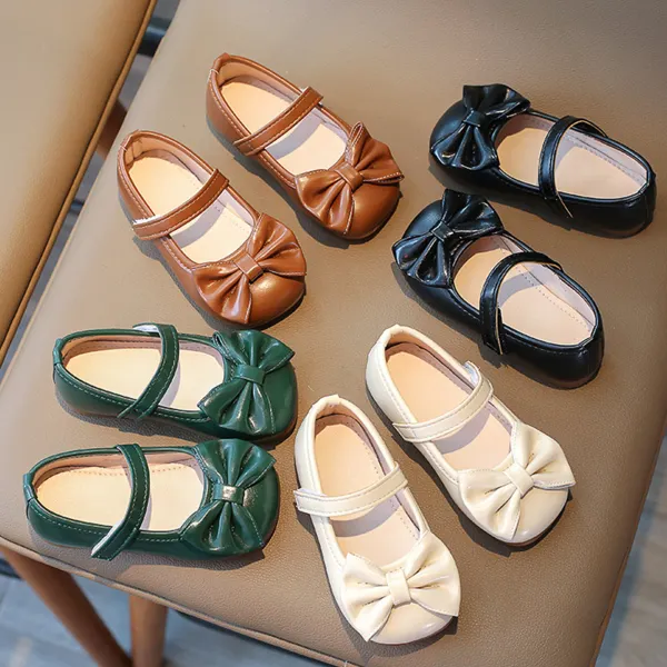 Girl Fashion Retro Bow Soft Sole Princess Shoes - Popopieshop.com 