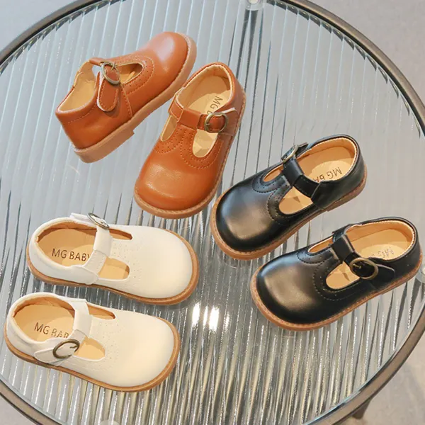 Girl Casual Fashion British Style Soft Bottom Princess Leather Shoes - Popopieshop.com 