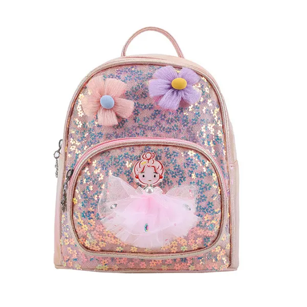 Girls Cute Cartoon And Flower Design Sequin Bag - Popopieshop.com 