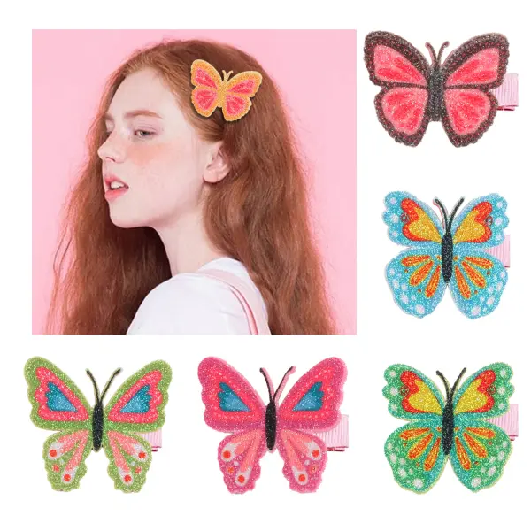 Girls Butterfly Hair Clips - Popopieshop.com 