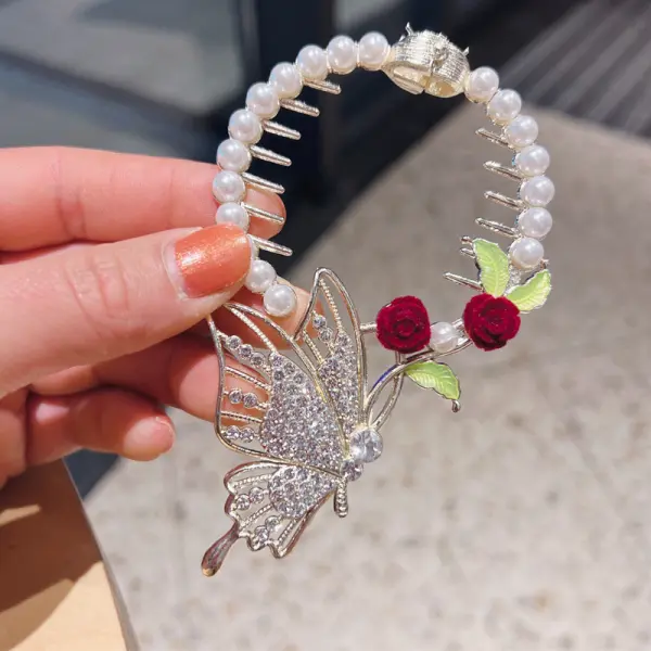 Girls Fashion Butterfly And Flower And Bunny Fringe Hair Accessories - Popopieshop.com 