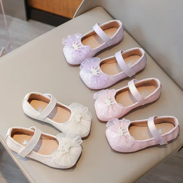 Girl Cute Glitter Bowknot Princess Shoes - Popopieshop.com 