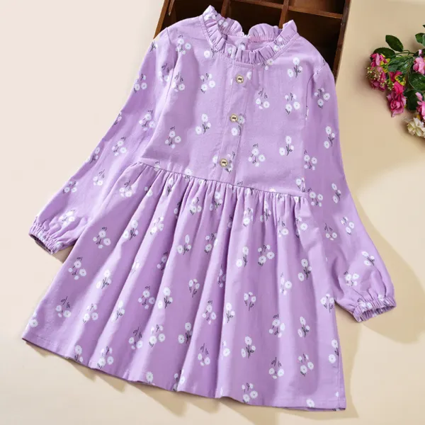 【2Y-9Y】Girls Floral Long Sleeve Dress - 33250 - Popopieshop.com 