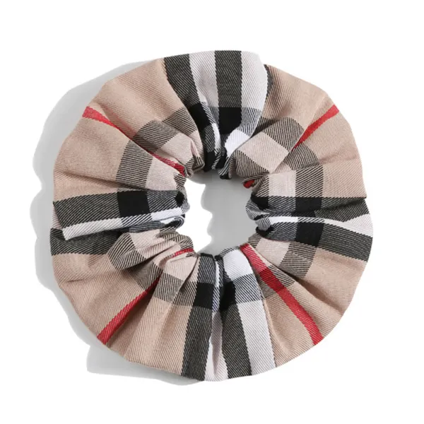 Cotton Khaki Plaid Hair Accessories - Popopieshop.com 