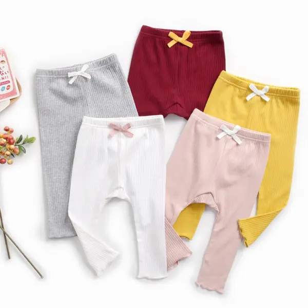 【3M-3Y】Baby Girl Casual Cotton Solid Color Multicolor Leggings - Popopieshop.com 