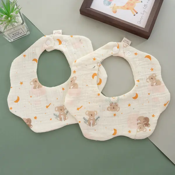 Baby Cute Cartoon Printed Cotton Bibs - Popopieshop.com 
