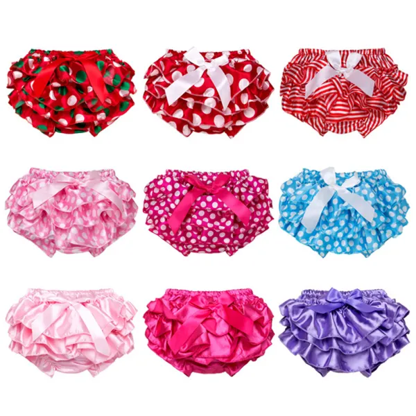 【0M-18M】Baby Girl Multicolor Ruffle Bow Shorts - Popopieshop.com 