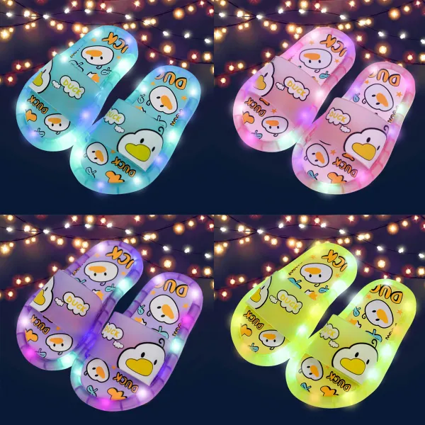 Kids Cute Cartoon Print Light Up Slippers - Popopieshop.com 