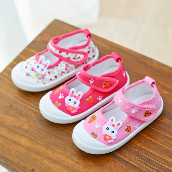Girls Cute Bunny Pattern Canvas Shoes - Popopieshop.com 