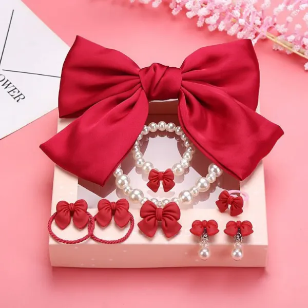 7-piece Girls Cute Bow Design Jewelry Set - Popopieshop.com 