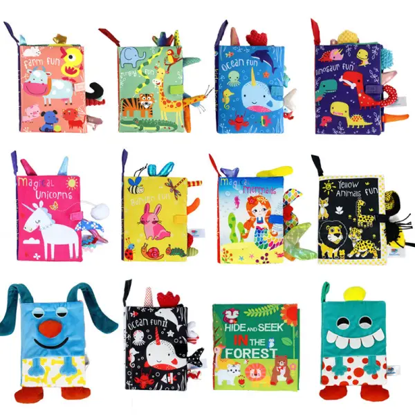 Baby Colorful Stereoscopic Cartoon Interest Puzzle Early Childhood Education Indestructible Cloth Book - Popopieshop.com 