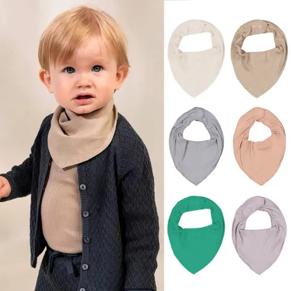 Baby Cotton Solid Color Waterproof And Anti-dirty Triangle Saliva Rowel - Popopieshop.com 