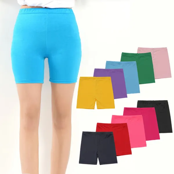 【3Y-12Y】Girls Multicolor Solid Shorts - Thepopopie.com 