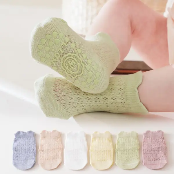 【0M-3Y】Baby Girl Multicolor Non-slip Cotton Socks - Popopieshop.com 