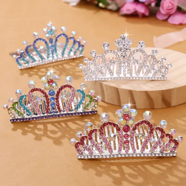 Girls Fashionable Colorful Diamond Tiara Accessories - Popopieshop.com 