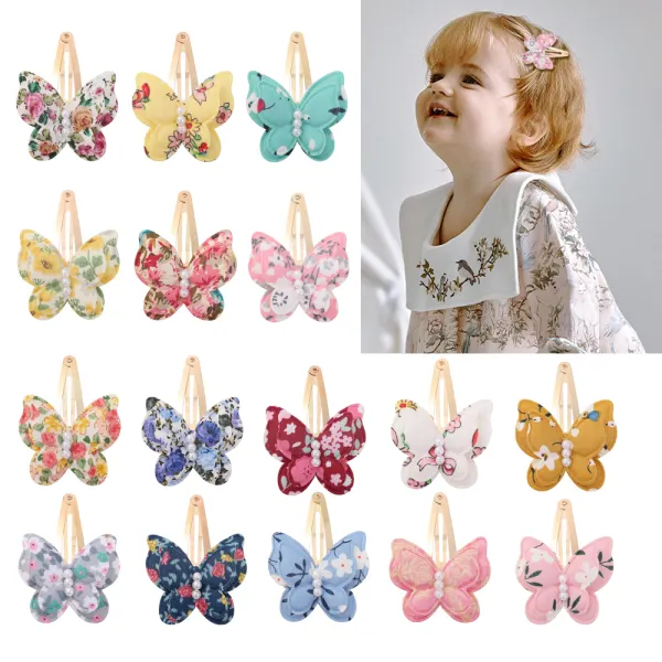 Baby Girl Cute Pearl Butterfly Hair Clip - Popopieshop.com 