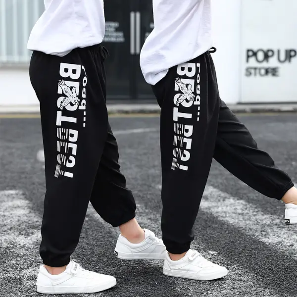 【2Y-10Y】Kids Casual Letter Print Pants - Popopieshop.com 