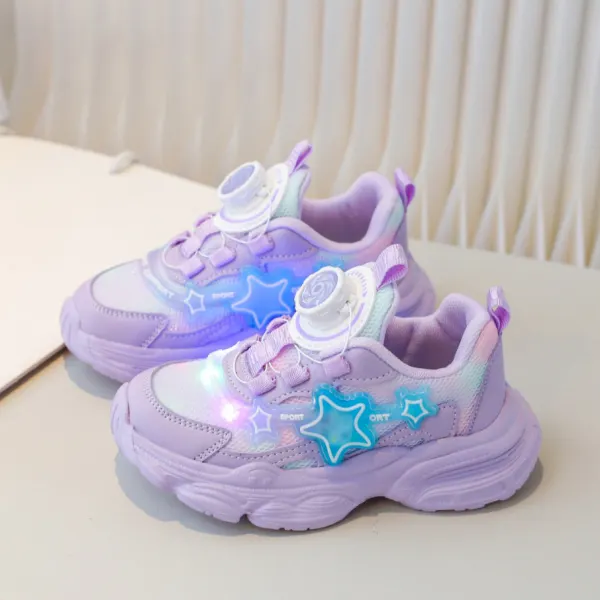 Girls Fashionable Glowing LED Star Shoes Comfortable Sneakers - Popopieshop.com 