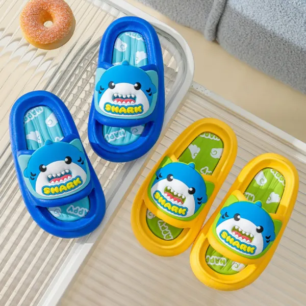 Boys Casual Shark And Letter Print Slippers - Popopieshop.com 