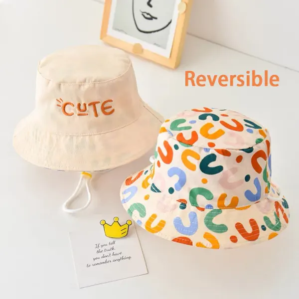 【12M-3Y】Unisex Baby Reversible Fisherman's Hat - Popopieshop.com 